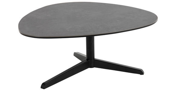 COUCHTISCH Glaskeramik 84/77/34 cm oval Schwarz  - Schwarz, Design, Glas/Metall (84/77/34cm) - Carryhome