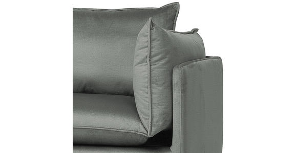 ECKSOFA Grau Samt  - Schwarz/Grau, Design, Textil/Metall (200/241cm) - Carryhome