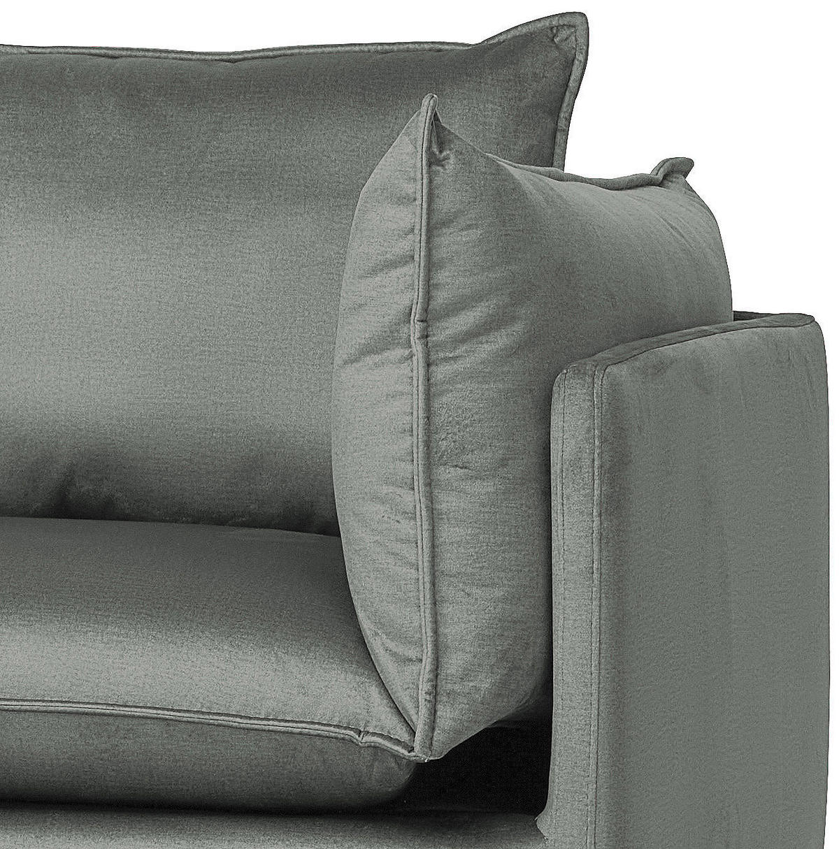 ECKSOFA in Samt Grau  200/241 cm  - Schwarz/Grau, Design, Textil/Metall (200/241cm) - Carryhome
