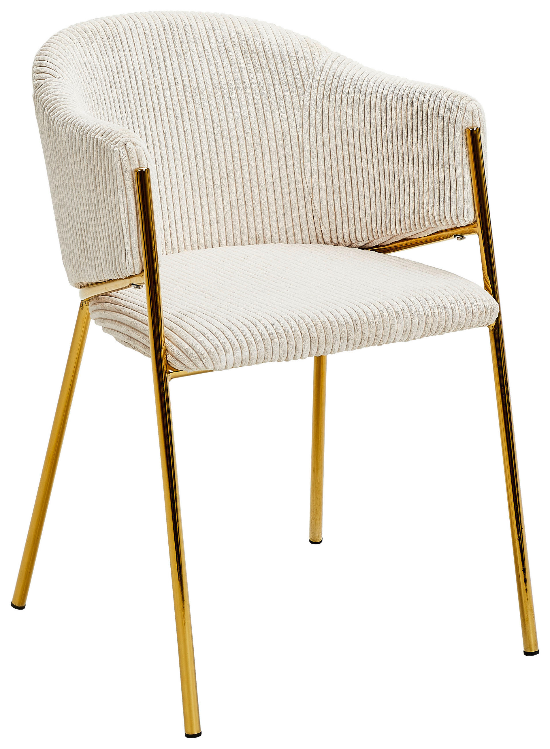 ARMLEHNSTUHL  in Eisen Cord  - Beige/Goldfarben, Design, Textil/Metall (53/78/61cm) - Ambia Home