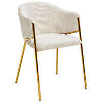 ARMLEHNSTUHL  in Eisen Cord  - Beige/Goldfarben, Design, Textil/Metall (53/78/61cm) - Ambia Home