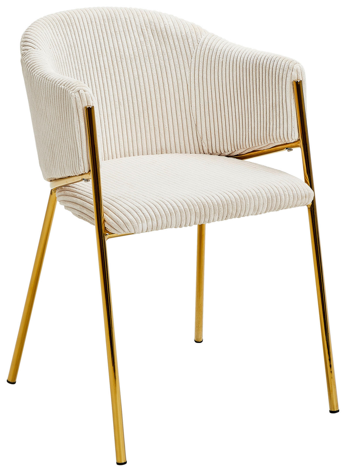 ARMLEHNSTUHL  in Eisen Cord  - Beige/Goldfarben, Design, Textil/Metall (53/78/61cm) - Ambia Home