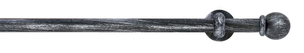 VORHANGSTANGE 200 cm  - Silberfarben/Schwarz, KONVENTIONELL, Metall (200cm)