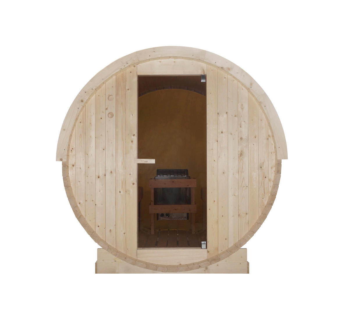 SAUNA für 4 Personen Nyborg  - Naturfarben, KONVENTIONELL, Glas/Holz (204,9/194,9/194,2cm)