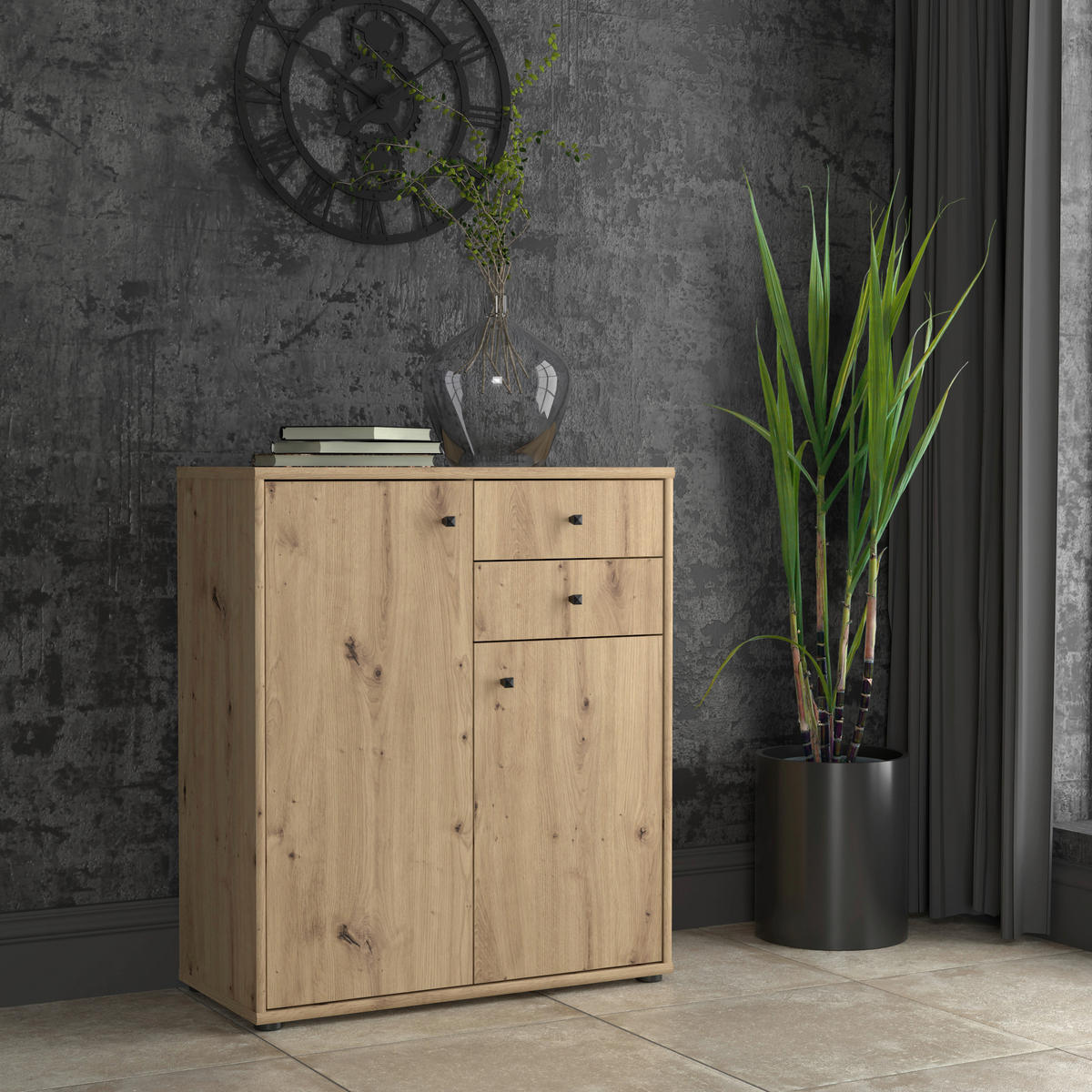 KOMMODE  in Eiche Artisan  - Eiche Artisan, Design, Holzwerkstoff (73,7/85,5/34,8cm)