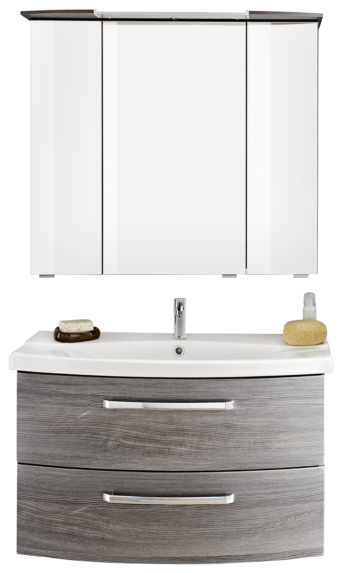 BADRUM 84 cm  - vit/grafitfärgad, Klassisk, trämaterial/keramik (84cm) - Sadena