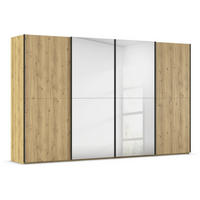 SCHWEBETÜRENSCHRANK 360/223/68 cm 4-türig Eichefarben  - Eichefarben/Schwarz, Design, Holz/Holzwerkstoff (360/223/68cm) - Novel