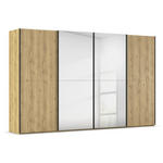 SCHWEBETÜRENSCHRANK 360/223/68 cm 4-türig Eichefarben  - Eichefarben/Schwarz, Design, Holz/Holzwerkstoff (360/223/68cm) - Novel