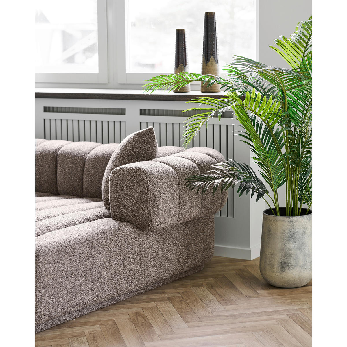 VASE Vase  - Braun, Basics, Keramik (12,5/48cm)