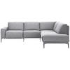 ECKSOFA in Flachgewebe Hellgrau  - Hellgrau/Schwarz, Design, Textil/Metall (260/210cm) - Johann Jakob