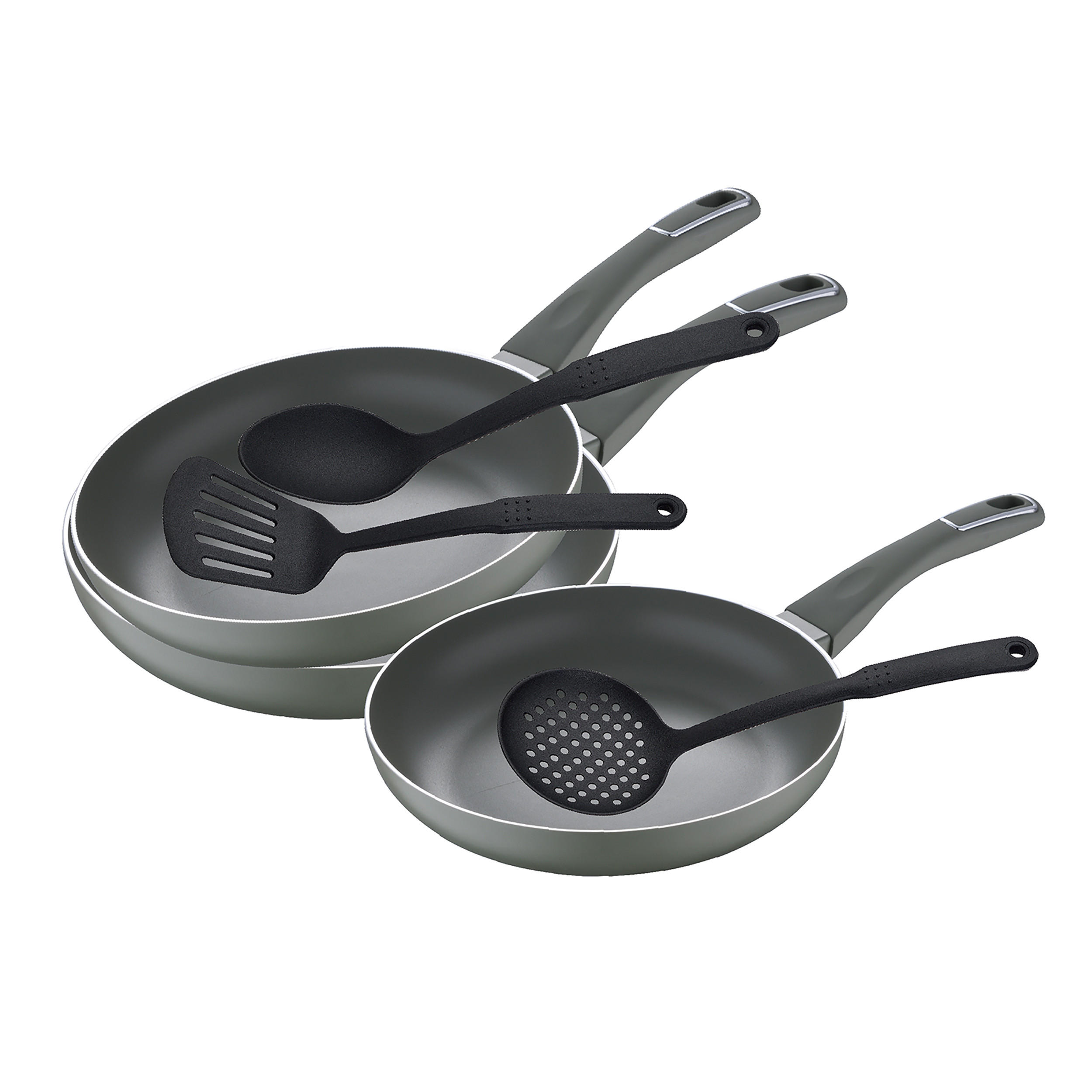 PFANNENSET Aluminium 6-teilig  - Grün, Basics, Metall