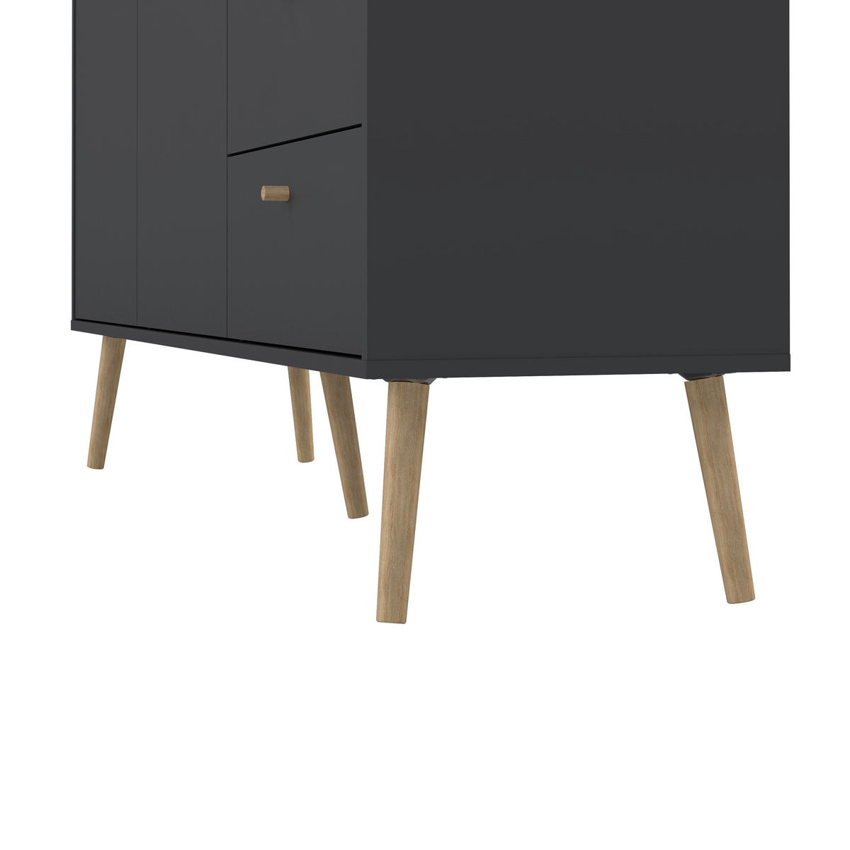 SIDEBOARD 147,2/81,7/39,1 cm  - grå/ekfärgad, Design, trämaterial/trä (147,2/81,7/39,1cm) - Best Price