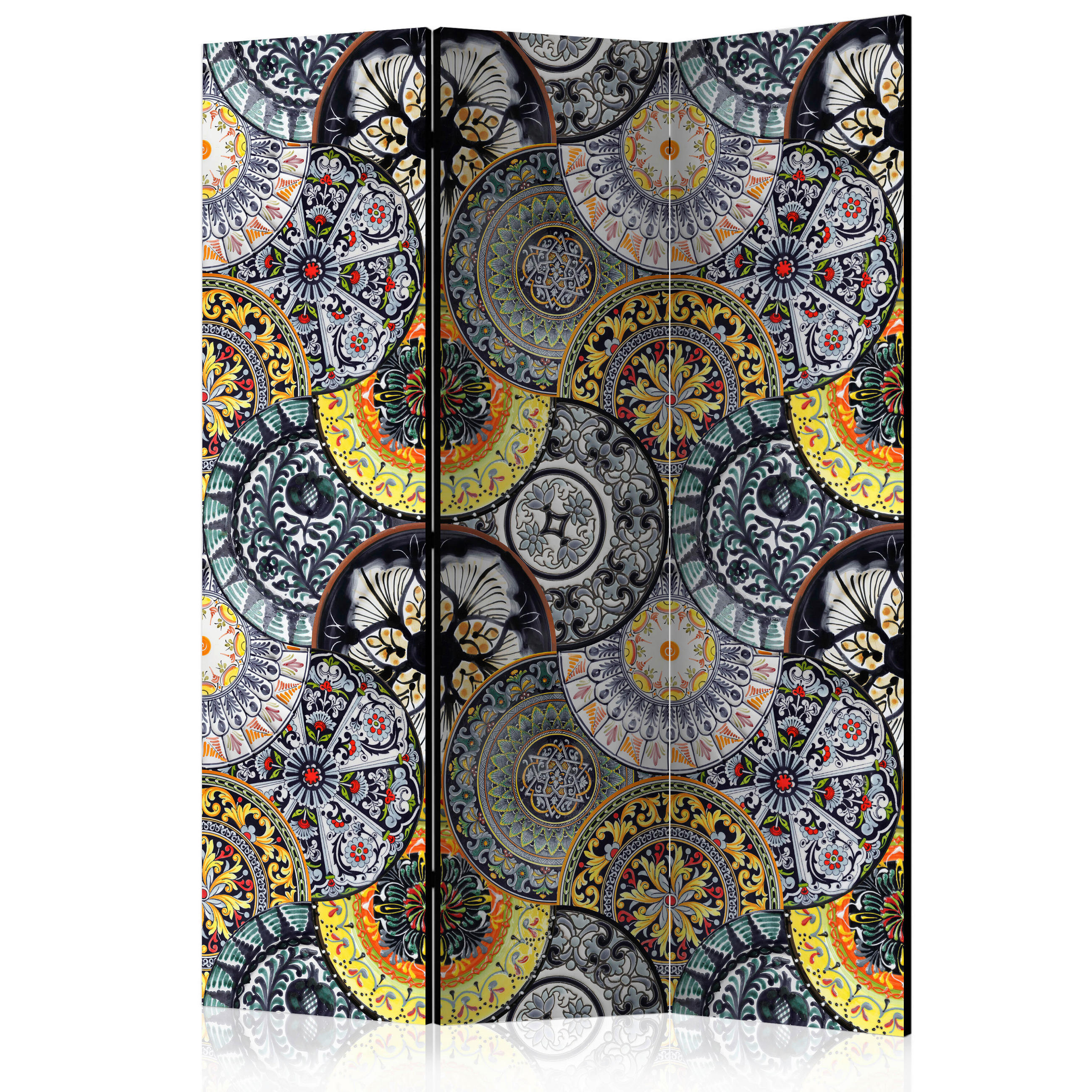 SKÄRMVÄGG  i trä, textil  multicolor  - multicolor, Basics, trä/textil (135/172/3cm) - artgeist