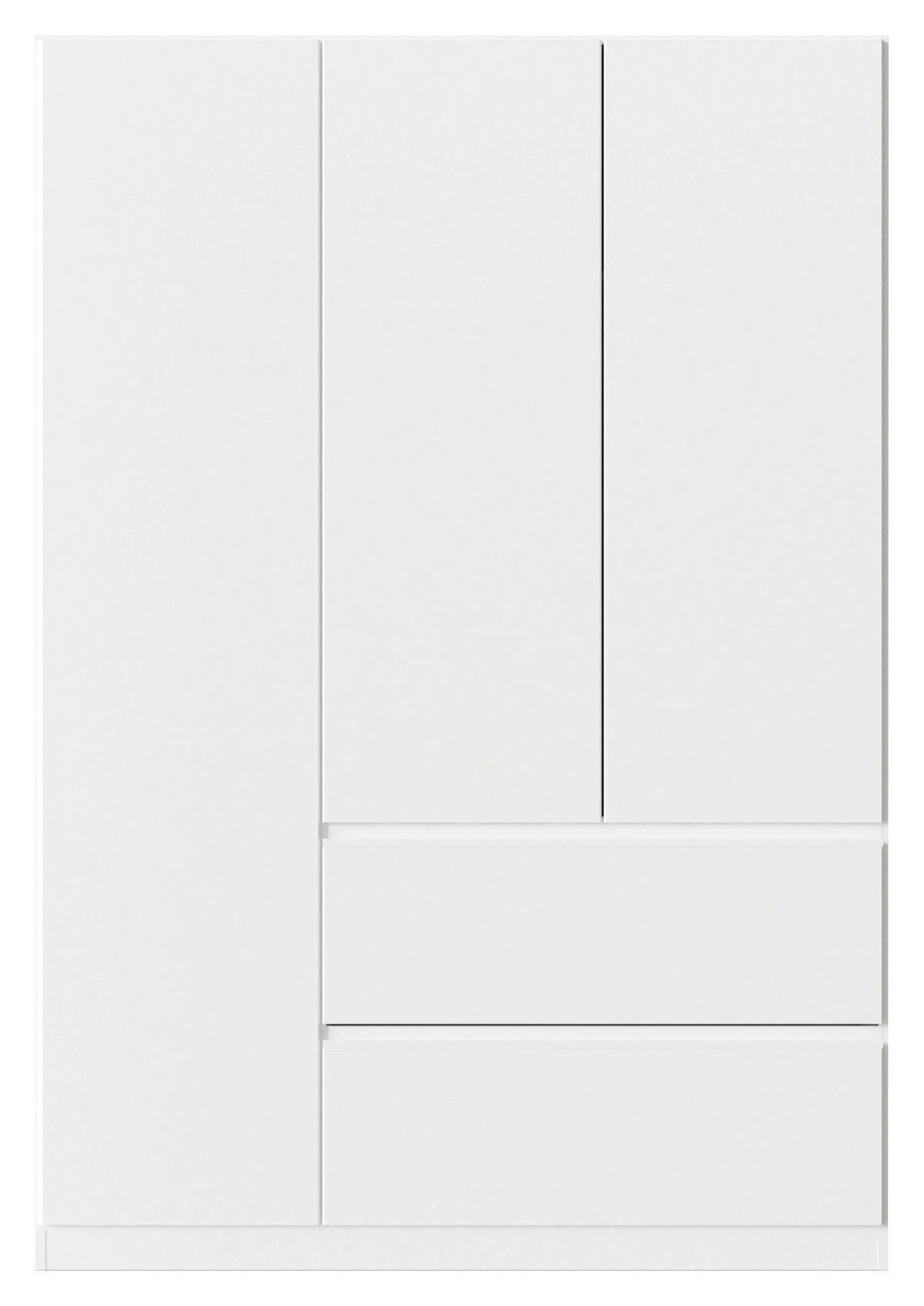 SKRIŇA S OTOČNÝMI DVERAMI, biela, 136/197/54 cm - biela, Modern, kompozitné drevo (136/197/54cm) - Rauch Möbel