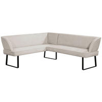 ECKBANK 189/243 cm  in Schwarz, Hellgrau  - Hellgrau/Schwarz, Design, Textil/Metall (189/243cm) - Novel