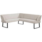 ECKBANK 189/243 cm Webstoff Schwarz, Hellgrau   - Hellgrau/Schwarz, Design, Textil/Metall (189/243cm) - Novel