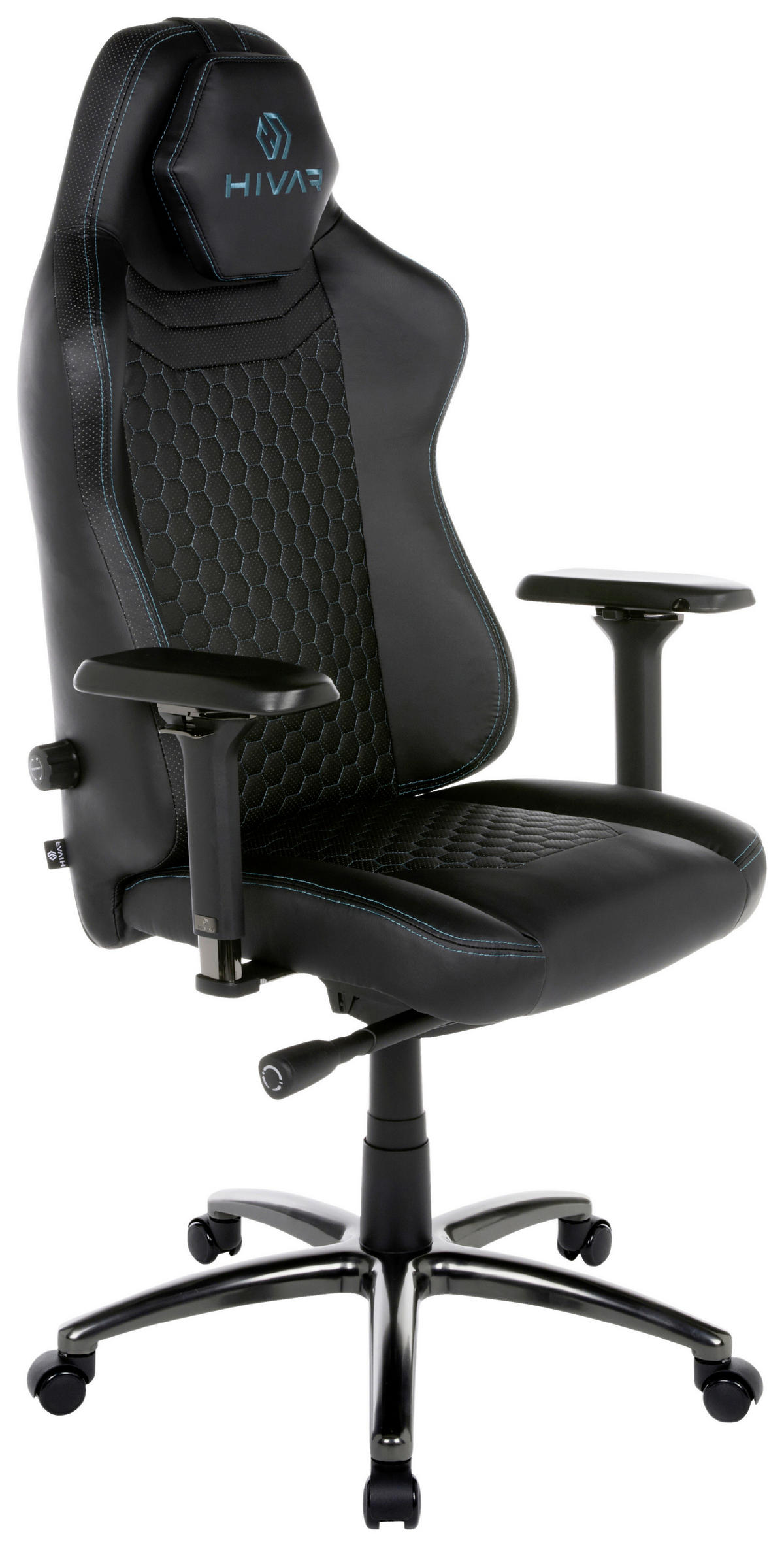 ORBICAL Onyx Obsidian Schwarz, Pastellblau, Schwarz Hochglanz Metall, Textil   - Schwarz Hochglanz/Pastellblau, LIFESTYLE, Textil/Metall (79/142/77cm) - HIVAR