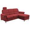 ECKSOFA in Mikrofaser Rot  - Chromfarben/Rot, Modern, Textil/Metall (231/165cm) - Livetastic
