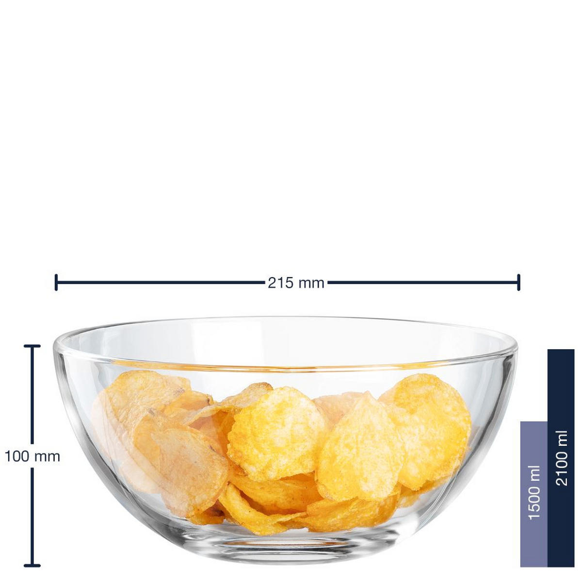 SCHÜSSELSET CUCINA 6-teilig  - Dunkelgrau/Transparent, Design, Glas/Kunststoff (23,30/15,30/23,30cm) - Leonardo
