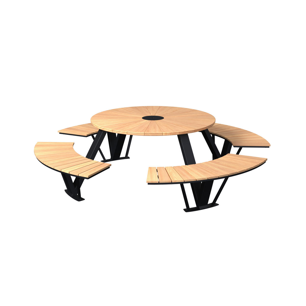 GARTENTISCHGRUPPE  - Schwarz/Teakfarben, MODERN, Holz/Metall (282/75/282cm) - Ambia Garden