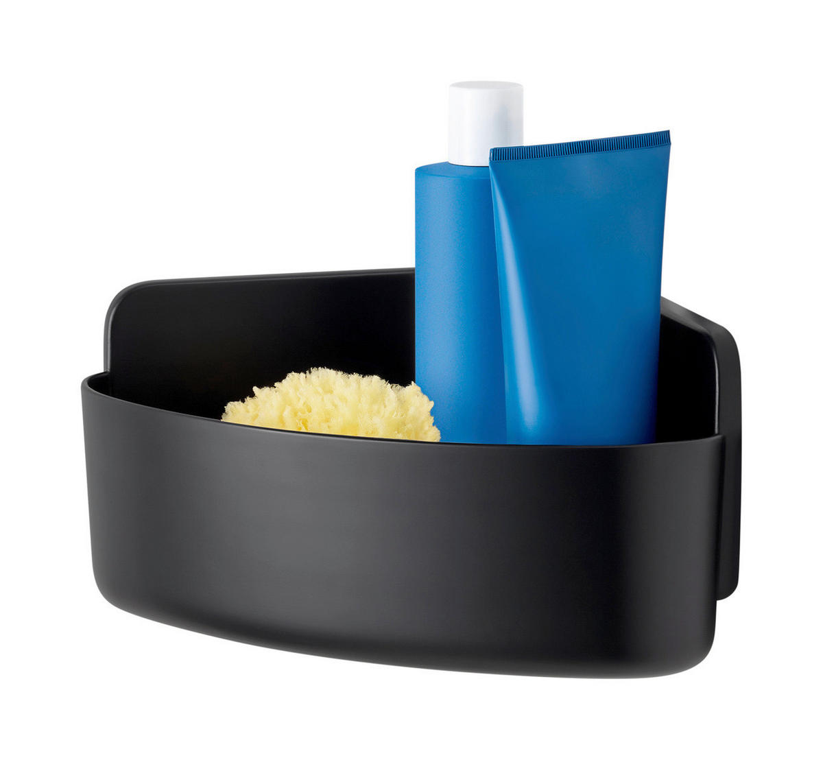 DUSCHKORB - Schwarz, Basics, Kunststoff (20/12/20cm) - Tesa