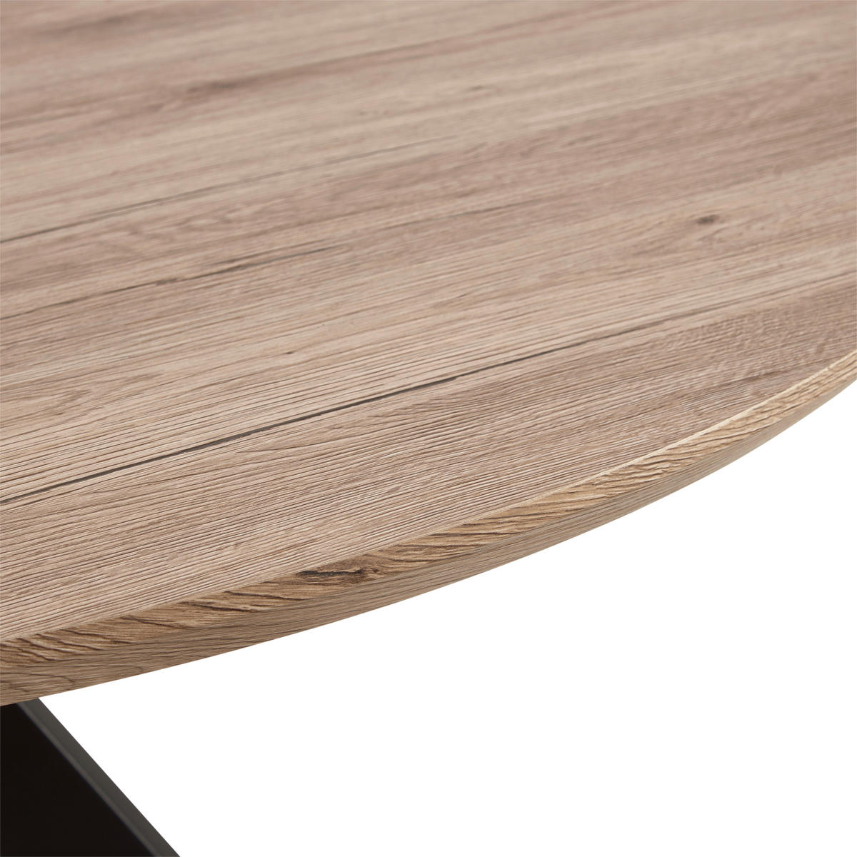 ESSTISCH in Metall, Holzwerkstoff  - Schwarz/Naturfarben, LIFESTYLE, Holzwerkstoff/Metall (120/76/120cm) - Livetastic