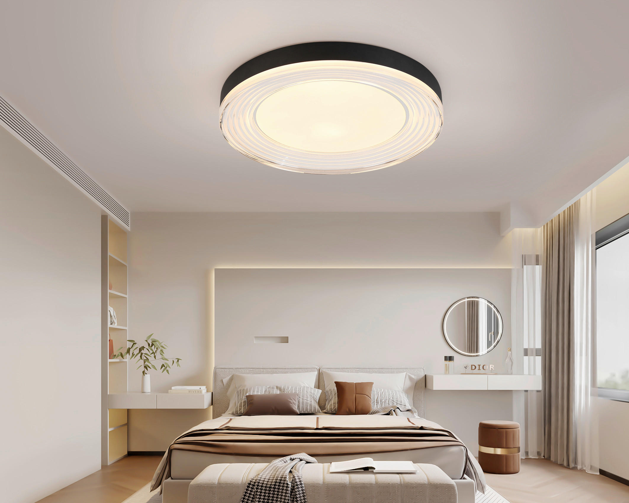 LED-DECKENLEUCHTE 48/6,5 cm   - Chromfarben/Transparent, Basics, Kunststoff/Metall (48/6,5cm) - Novel
