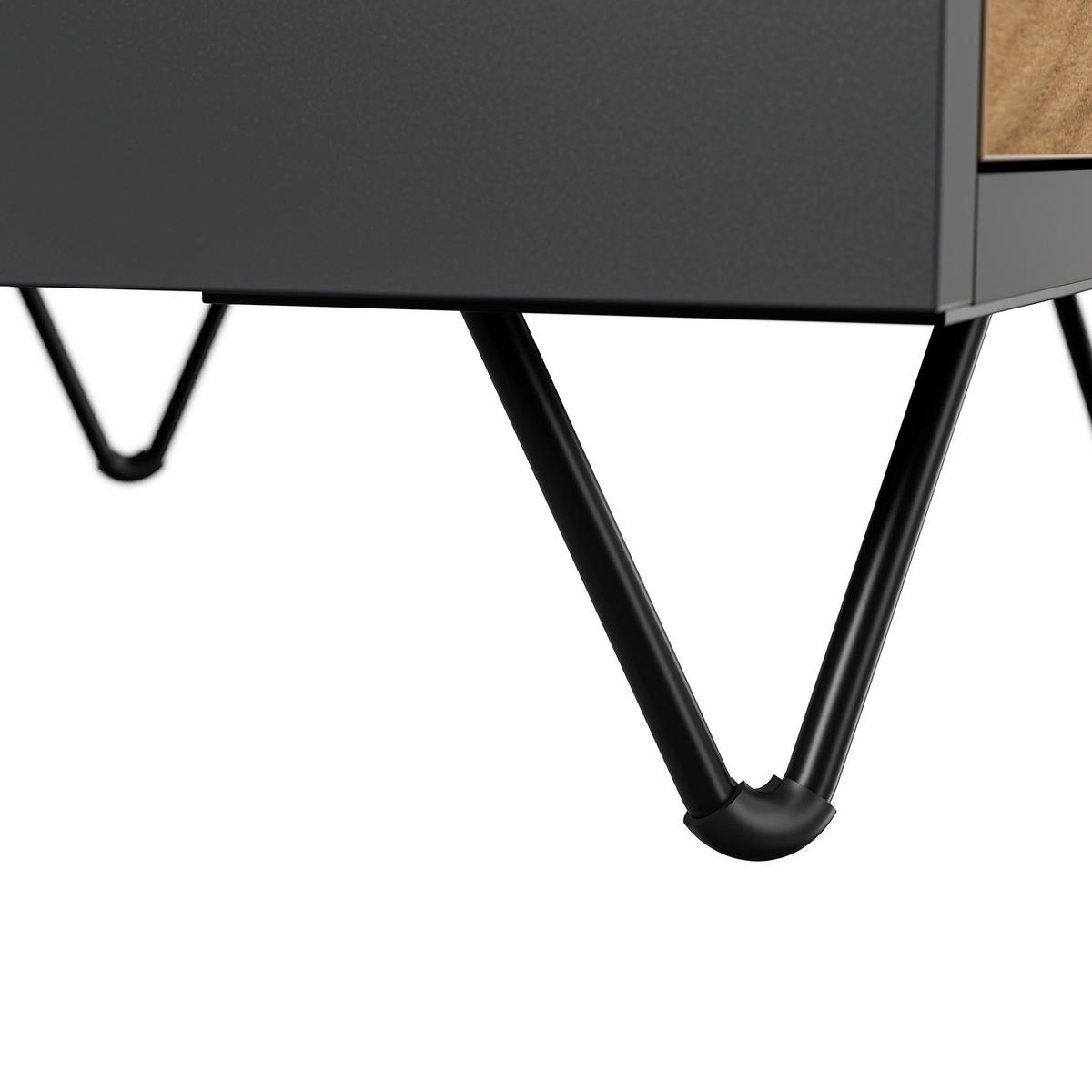 NACHTTISCH 41,2/65/42 cm  - Eichefarben/Graphitfarben, Basics, Holzwerkstoff/Metall (41,2/65/42cm) - MID.YOU