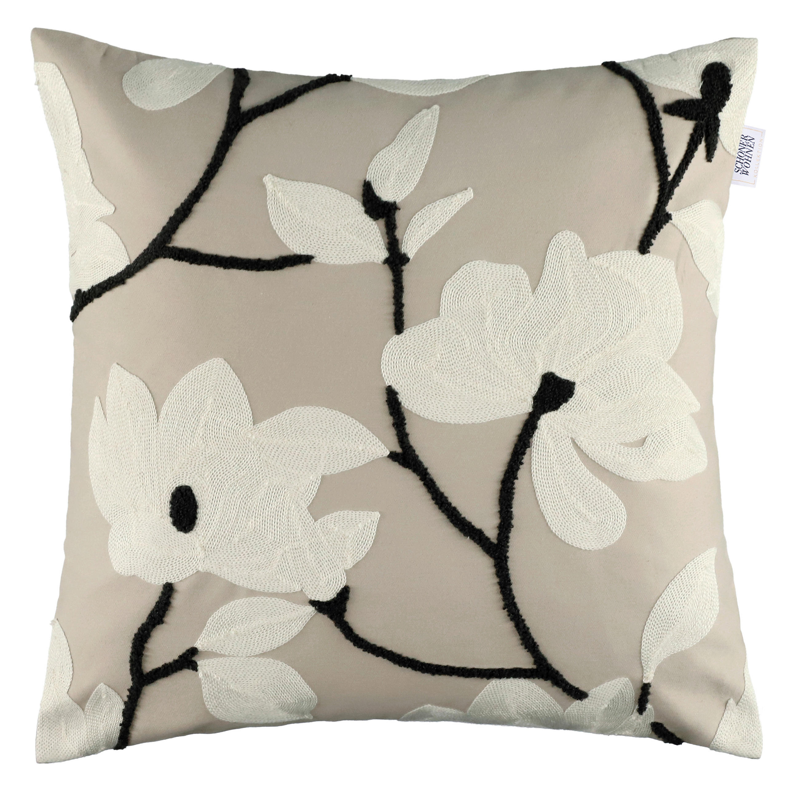 KISSENHÜLLE SW-Fleur beige 45/45 cm  - Beige/Creme, Basics, Textil (45/45cm) - Schöner Wohnen