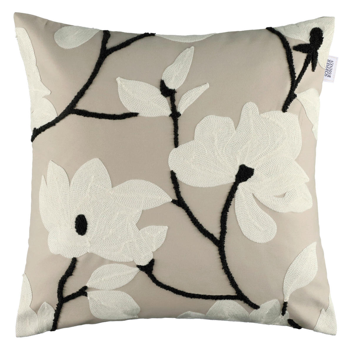 KISSENHÜLLE SW-Fleur beige 45/45 cm  - Beige/Creme, Basics, Textil (45/45cm) - Schöner Wohnen
