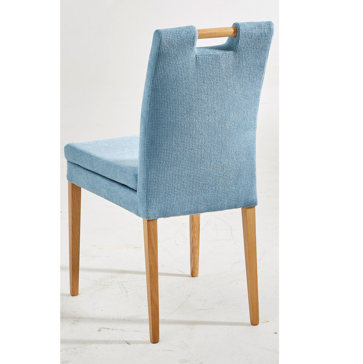 SZÉK fa, textil kék, tölgyfa  - tölgyfa/kék, Konventionell, textil/fa (47/91,5/59cm) - Cantus