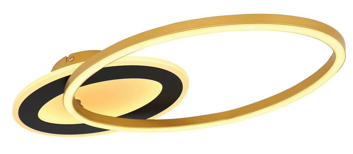 LED-DECKENLEUCHTE 24 W    53/23,5/7 cm  - Goldfarben/Opal, Design, Kunststoff/Metall (53/23,5/7cm) - Globo