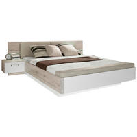 POSTELJA   x  , kovina, umetna masa, leseni material barve hrasta  - barve hrasta, Design, kovina/umetna masa (180/200cm) - Novel