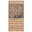 VITRINE  in massiv Wildeiche Wildeiche  - Wildeiche, KONVENTIONELL, Glas/Holz (100/200/40cm) - Linea Natura