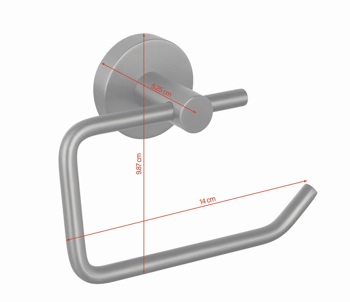 TOILETTENPAPIERHALTER - Graphitfarben, Basics, Metall (14/5,25/9,87cm) - Tesa
