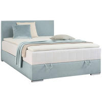 BOXBETT 90/200 cm  in Hellblau  - Chromfarben/Hellblau, Konventionell, Kunststoff/Textil (90/200cm) - Carryhome