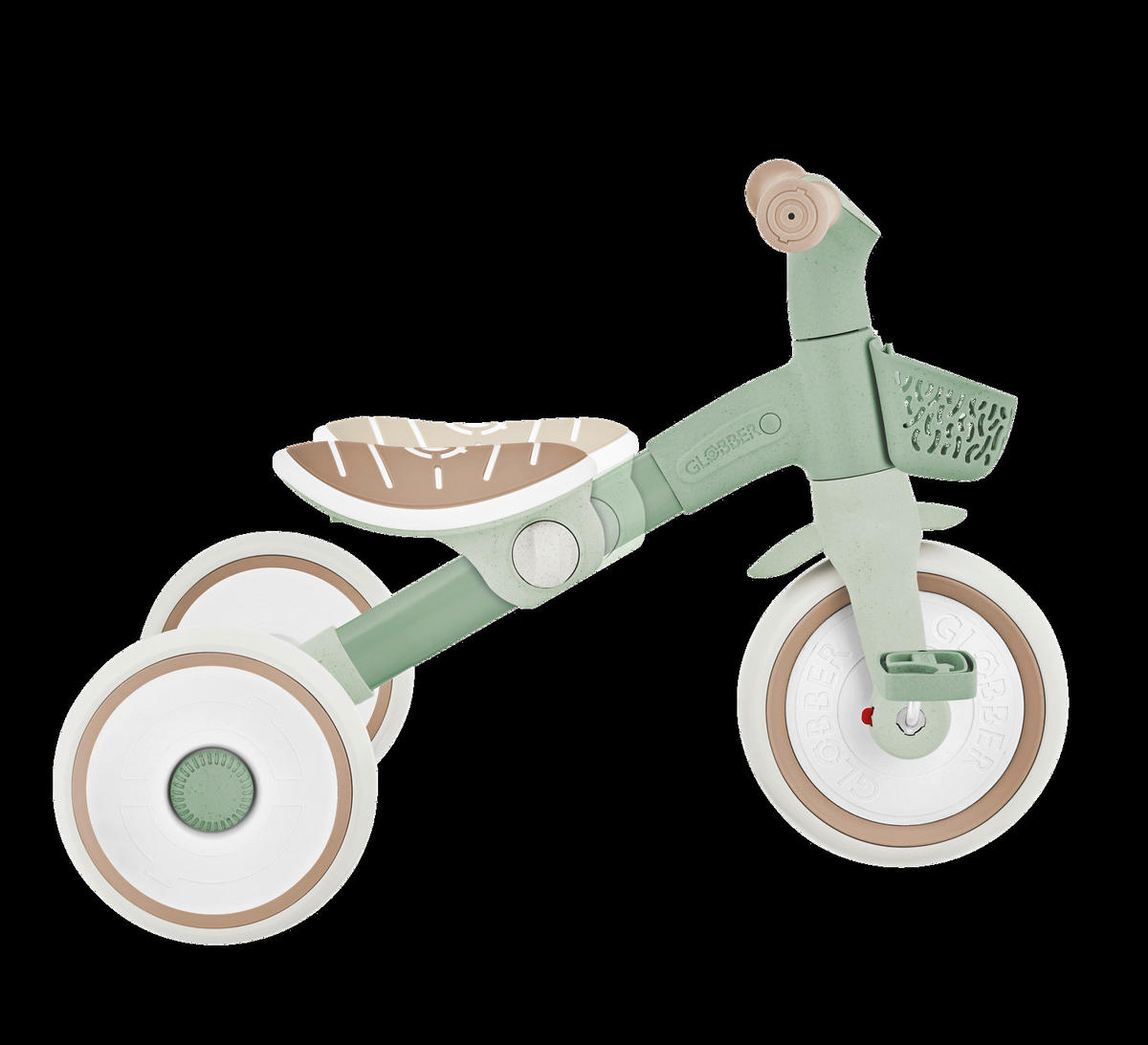 DREIRAD LEARNING TRIKE 2in1 PLUS ECO  - Salbeigrün, Basics, Kunststoff (58,9/41,0/42,7cm) - GLOBBER