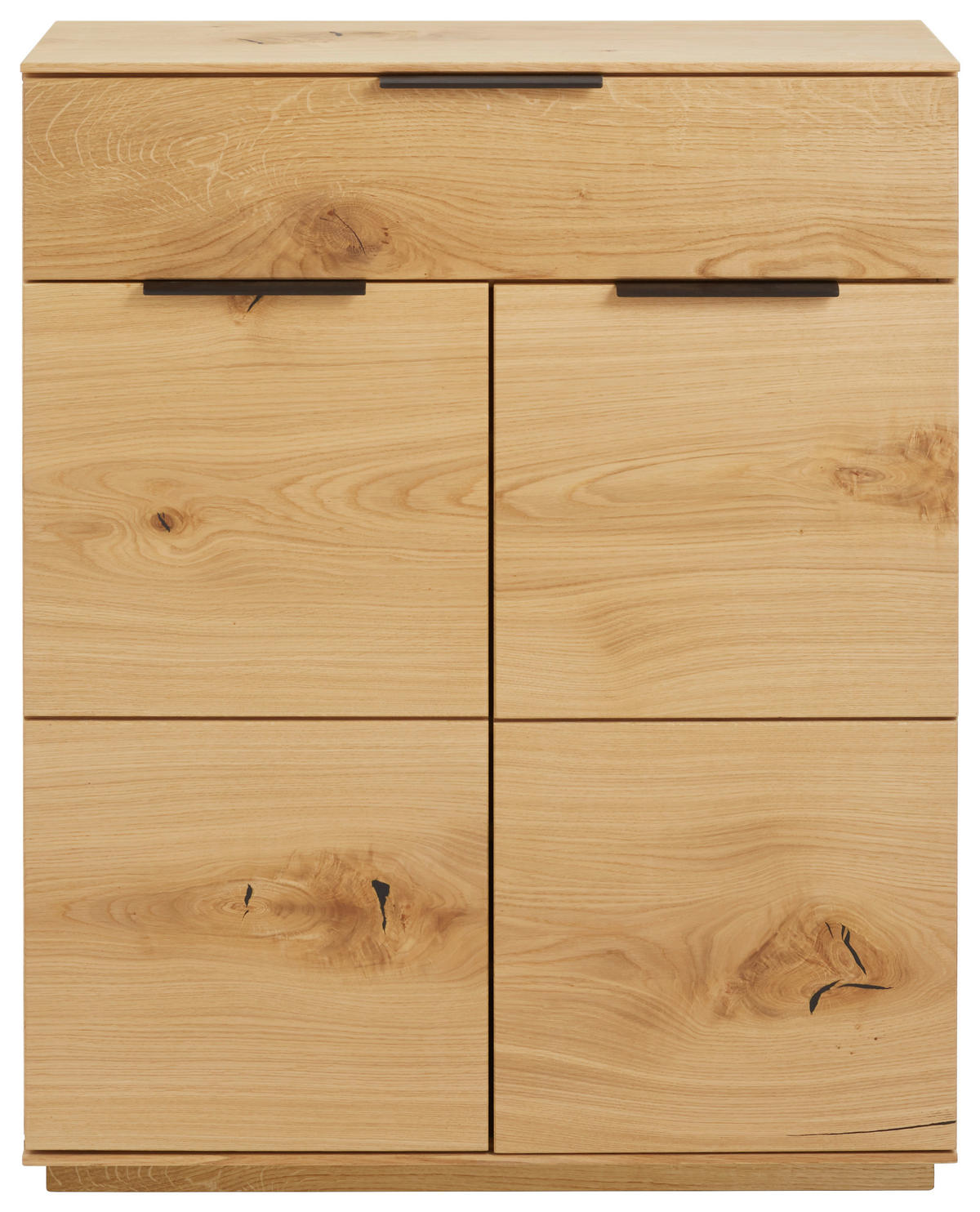 SCHUHSCHRANK Wildeiche furniert Eichefarben  - Eichefarben/Schwarz, Natur, Holz/Metall (85/103/38cm) - Linea Natura