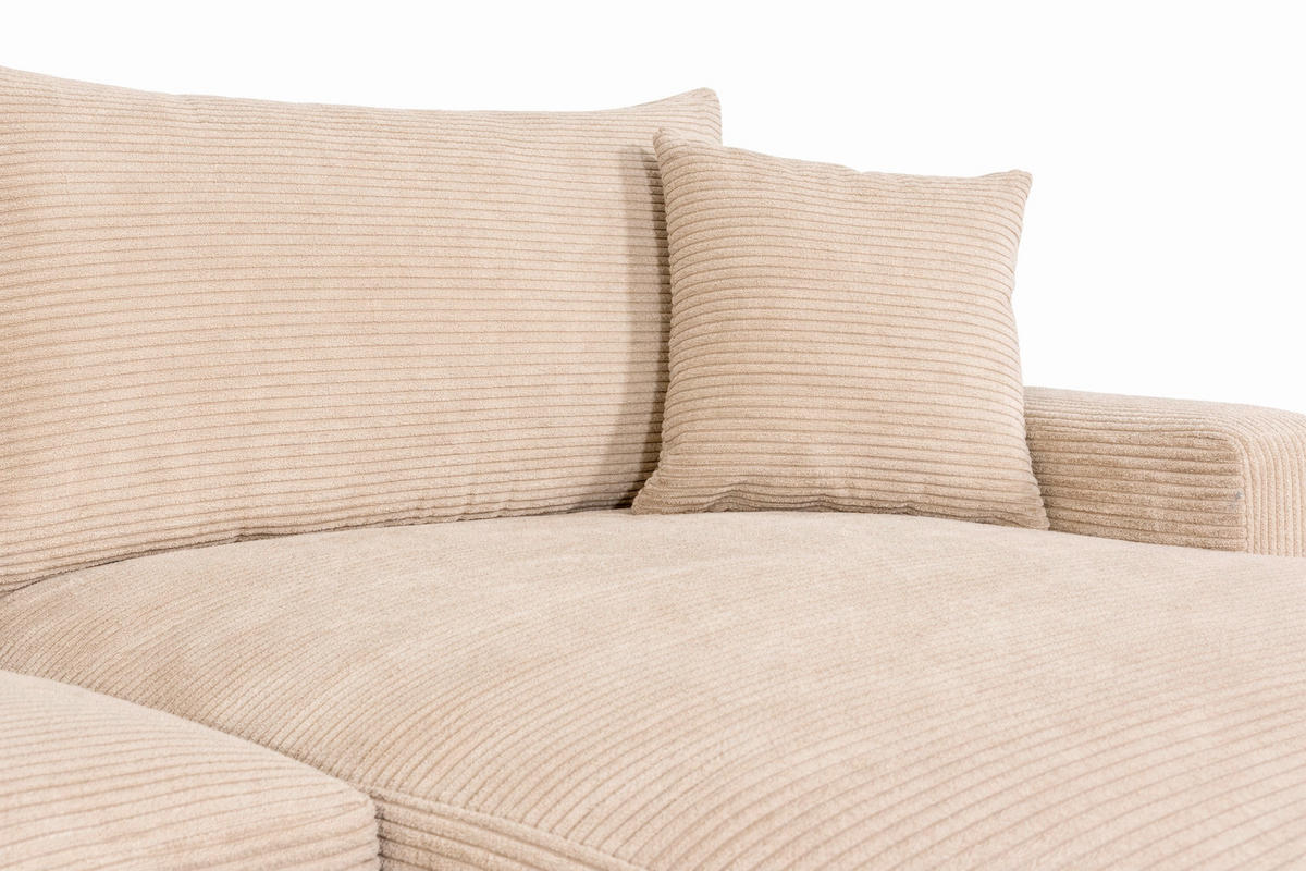 SJEDEĆA GARNITURA drvo, tekstil, drvni materijal  bež   - bež/crna, Moderno, drvni materijal/drvo (267/184cm) - Ti'me