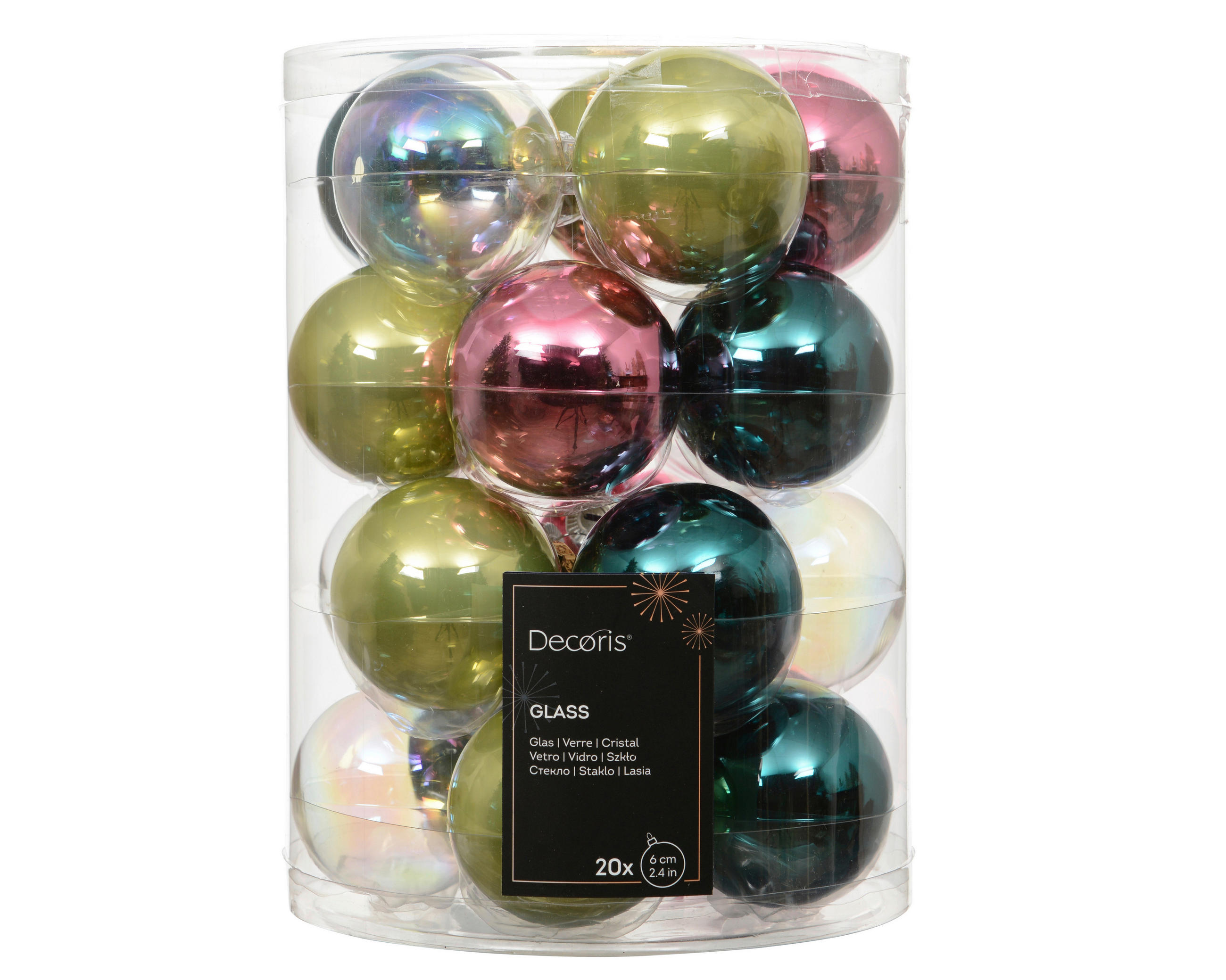JULGRANSKULOR SET 6/6/6 cm 20 delar  - multicolor, Lifestyle, glas (6/6/6cm)