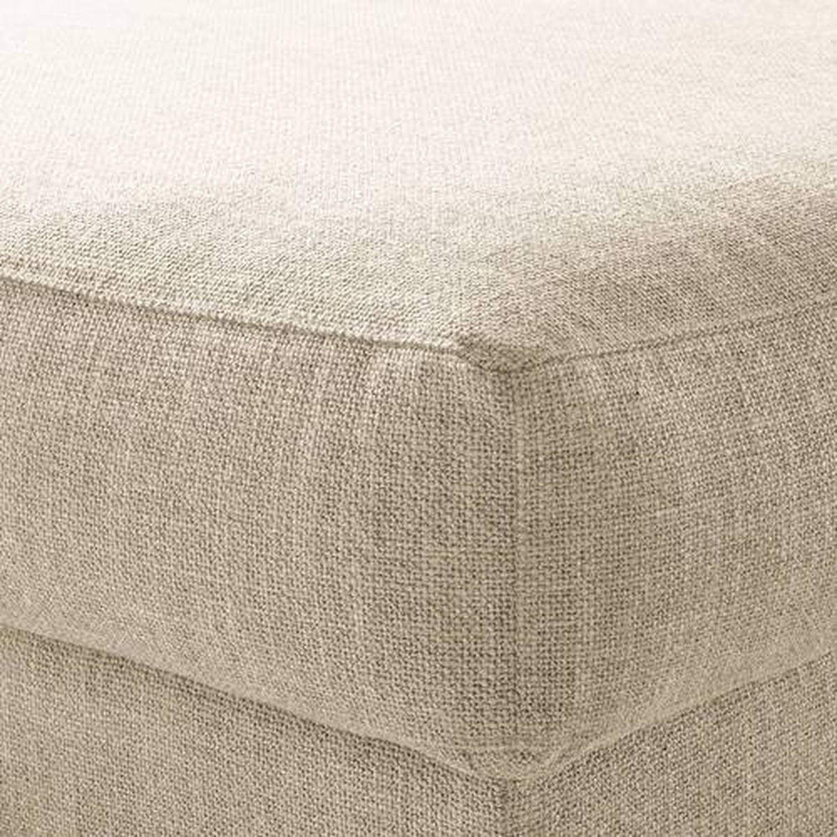 HOCKER Webstoff Beige  - Beige/Schwarz, Design, Kunststoff/Textil (105/38/117cm) - home24
