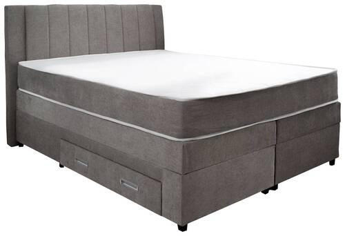 POSTELJA BOXSPRING 140 cm   x 200 cm  , tekstil, leseni material siva  - siva, Konvencionalno, tekstil/leseni material (140/200cm) - Carryhome