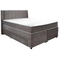 POSTELJA BOXSPRING 140 cm   x 200 cm  , tekstil, leseni material siva  - siva, Konvencionalno, tekstil/leseni material (140/200cm) - Carryhome