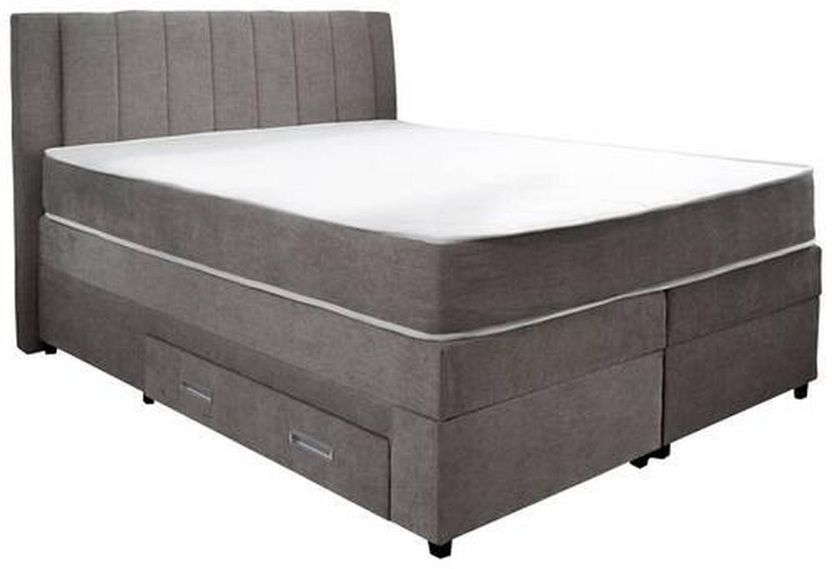 POSTELJA BOXSPRING 140 cm   x 200 cm  , tekstil, leseni material siva  - siva, Konvencionalno, tekstil/leseni material (140/200cm) - Carryhome