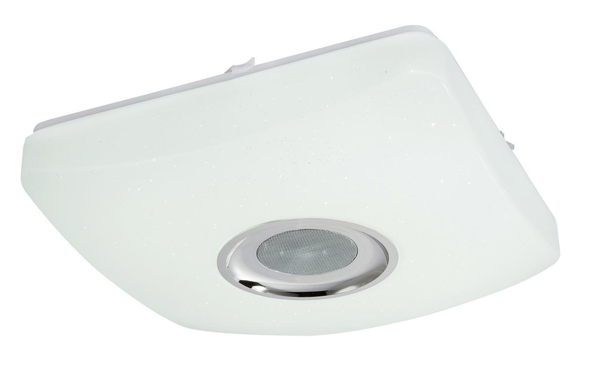 LED-DECKENLEUCHTE 18 W    36,5/36,5/9 cm  - Chromfarben/Weiss, Basics, Kunststoff/Metall (36,5/36,5/9cm) - Globo