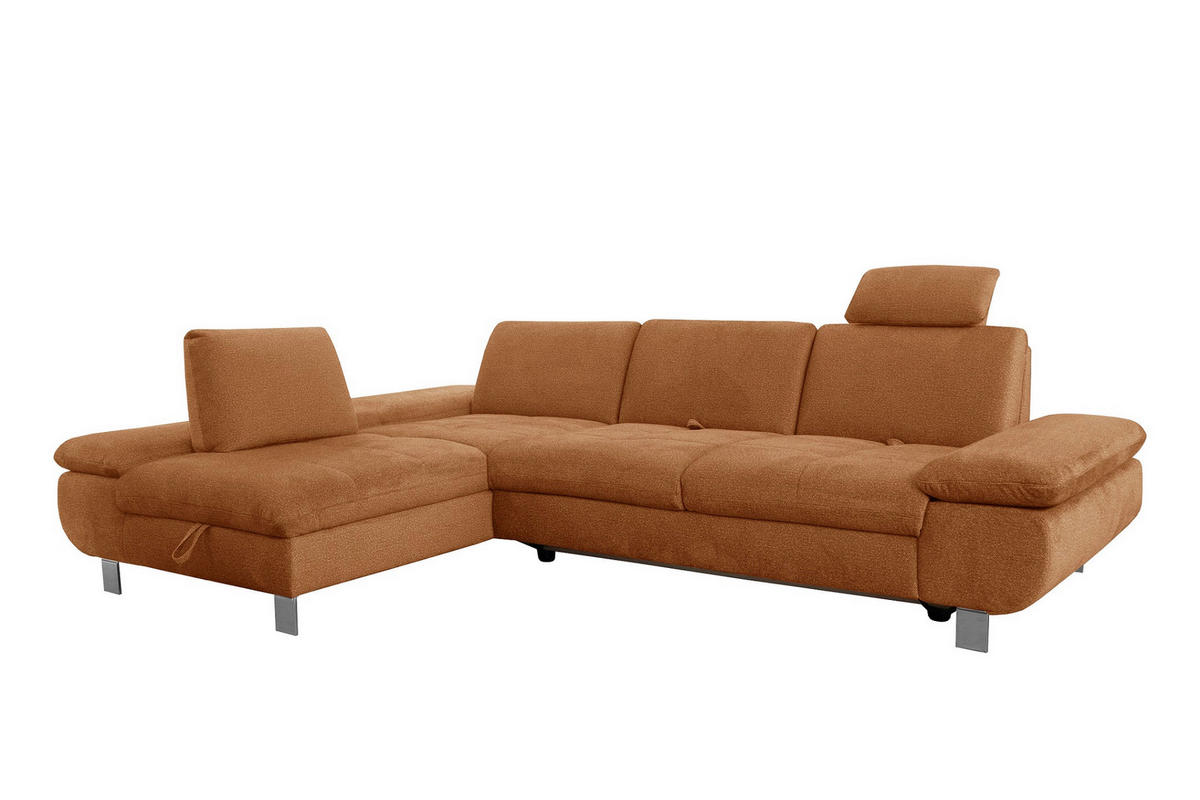 SAROKGARNITÚRA textil barna, bézs  - bézs/krómszínű, Basics, textil (206/312cm) - Xora