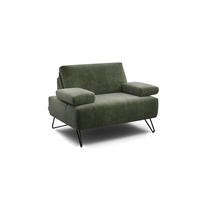 SESSEL in Samt Waldgrün  - Waldgrün/Schwarz, Design, Textil/Metall (114-142/85/86-94cm) - SENSOO