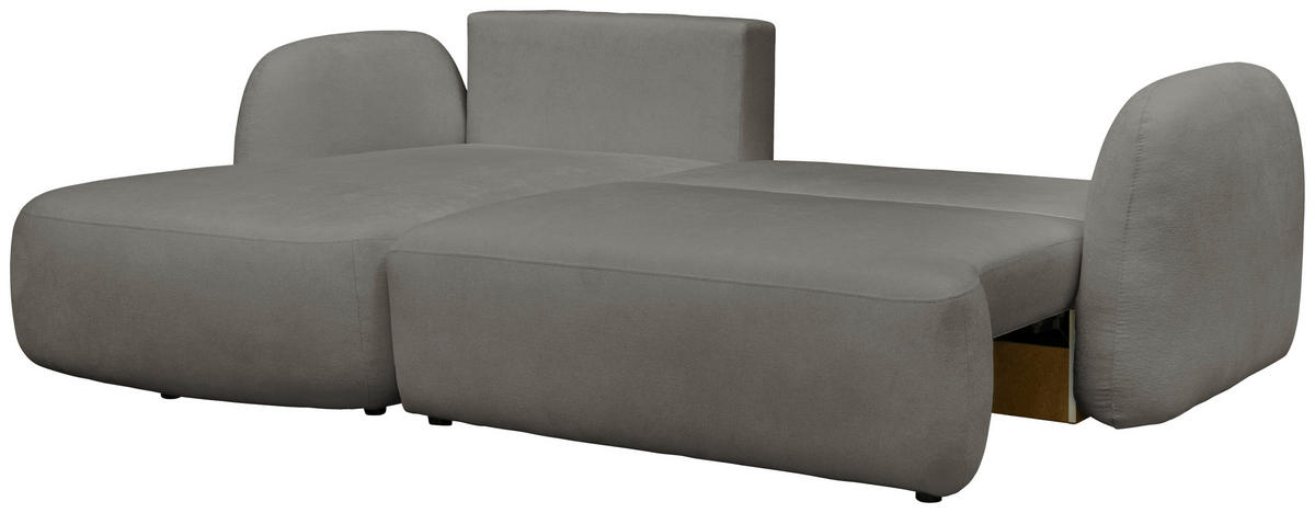 ECKSOFA VELU Grau Chenille  - Schwarz/Grau, Design, Textil (175/270cm) - MID.YOU