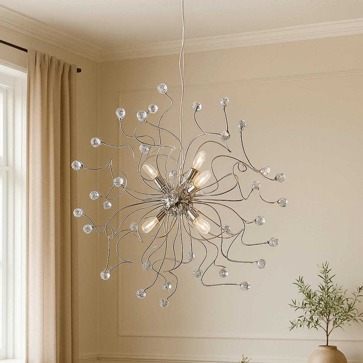 LUSTER, 60/60/150 cm  - chrómová, Konventionell, kov (60/60/150cm)