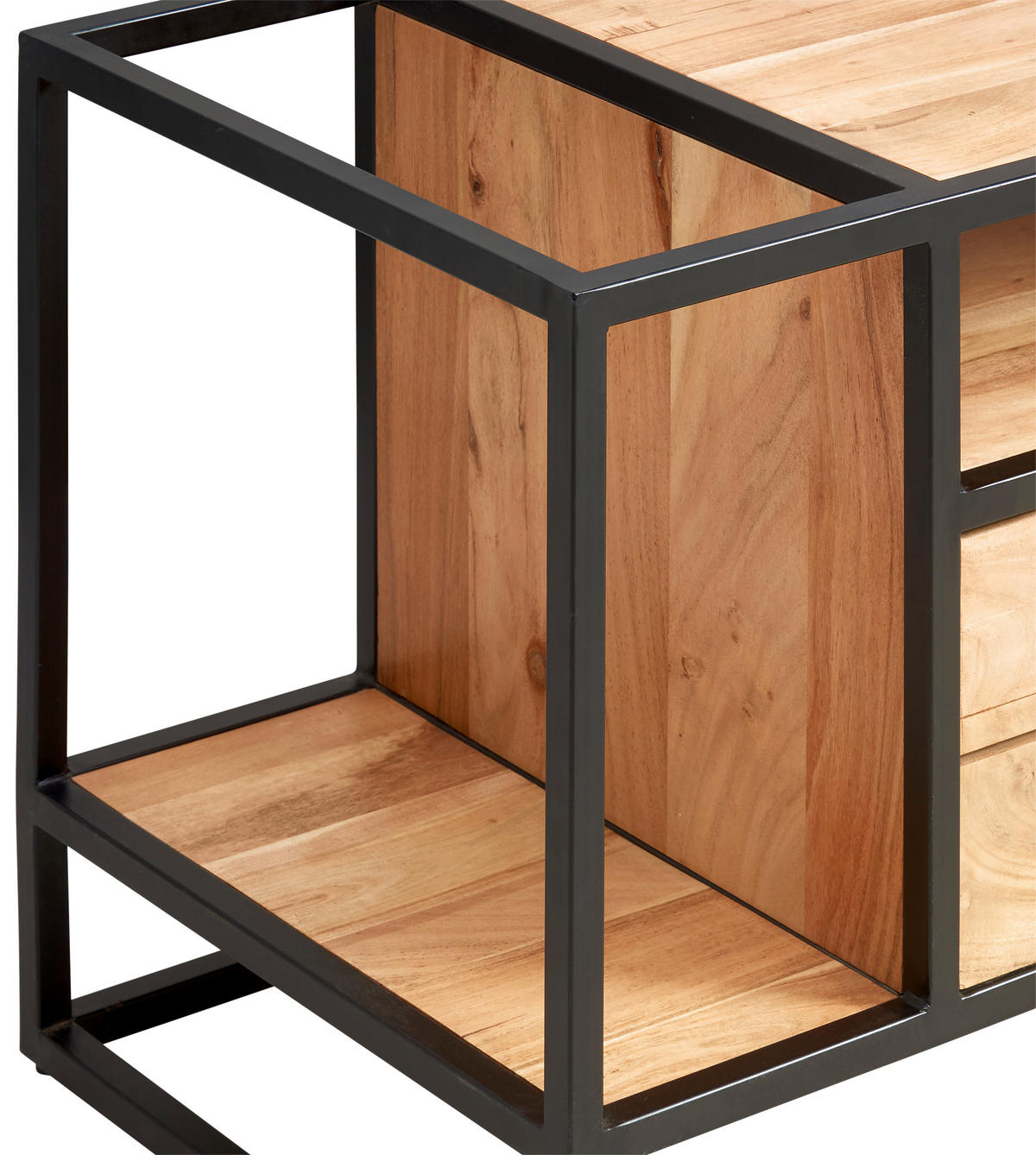 LOWBOARD Urban Garden 2.0  in 135/54/47 cm  - Schwarz/Honig, Design, Holz/Metall (135/54/47cm) - MID.YOU